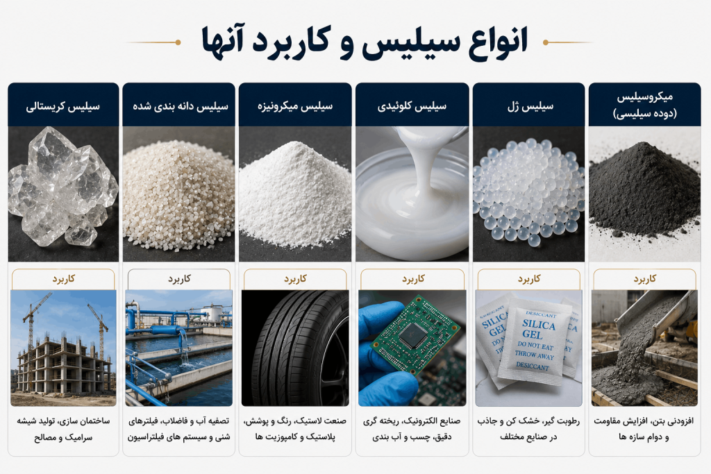 انواع سیلیس و کاربرد آنها